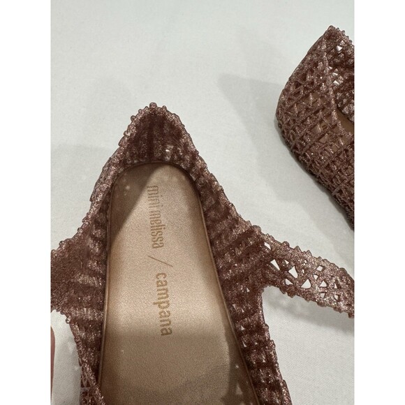 Mini Melissa Campana Rose Glitter Ballerina Flats Toddler Girls Kids Size 10 - Picture 3 of 4